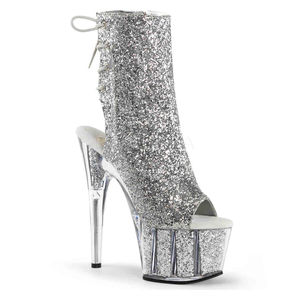 Pleaser - ADORE1018G Bottes de plateforme, Pole dance chaussures - Chaussures de pole dance - Couleur argent Product image